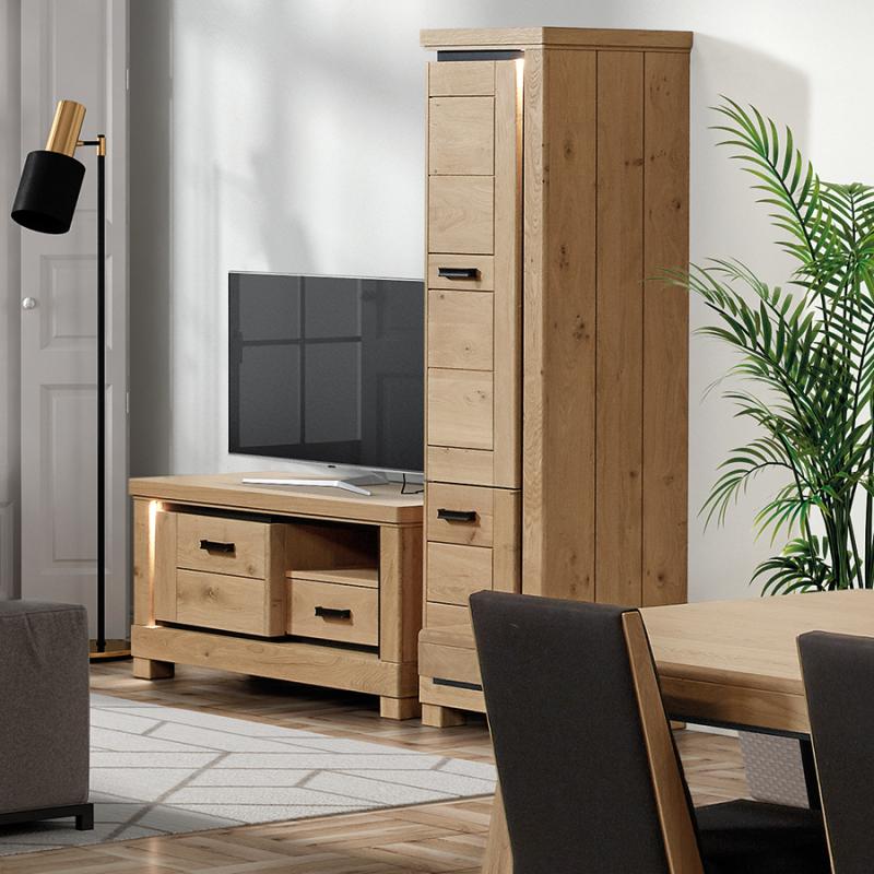 Oakham Tall Slim Wooden Cupboard (Right)